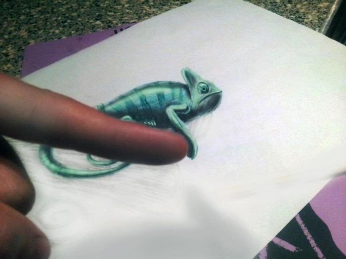 Классный 3D рисунки на плоской бумаге