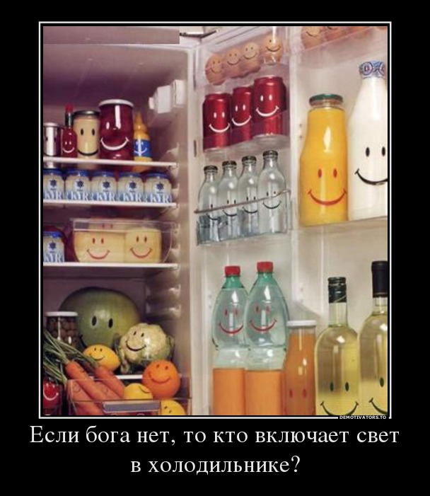 Если бога нет, то кто включает свет в холодильнике?